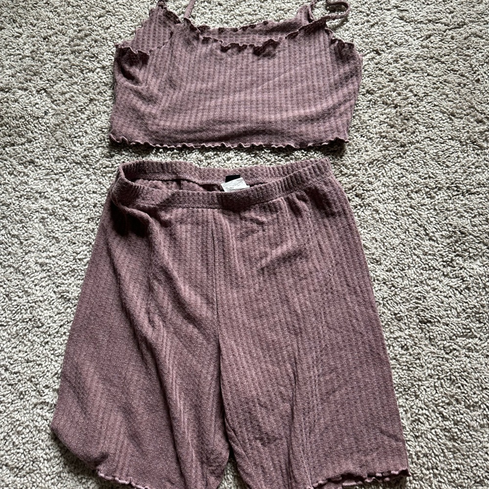 SHEIN Waffle Knit Set